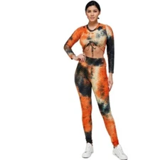 New Mix Tie-Dye Textured Athletic Set Small 2-Piece Activewear