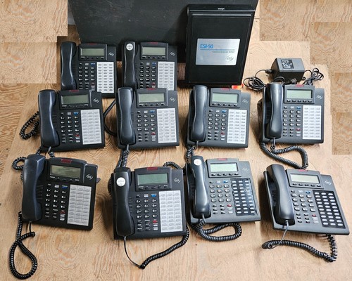 ESI-50 COMMUNICATION SERVER PBX With Power Supply W 10 48 BUTTON PHONES