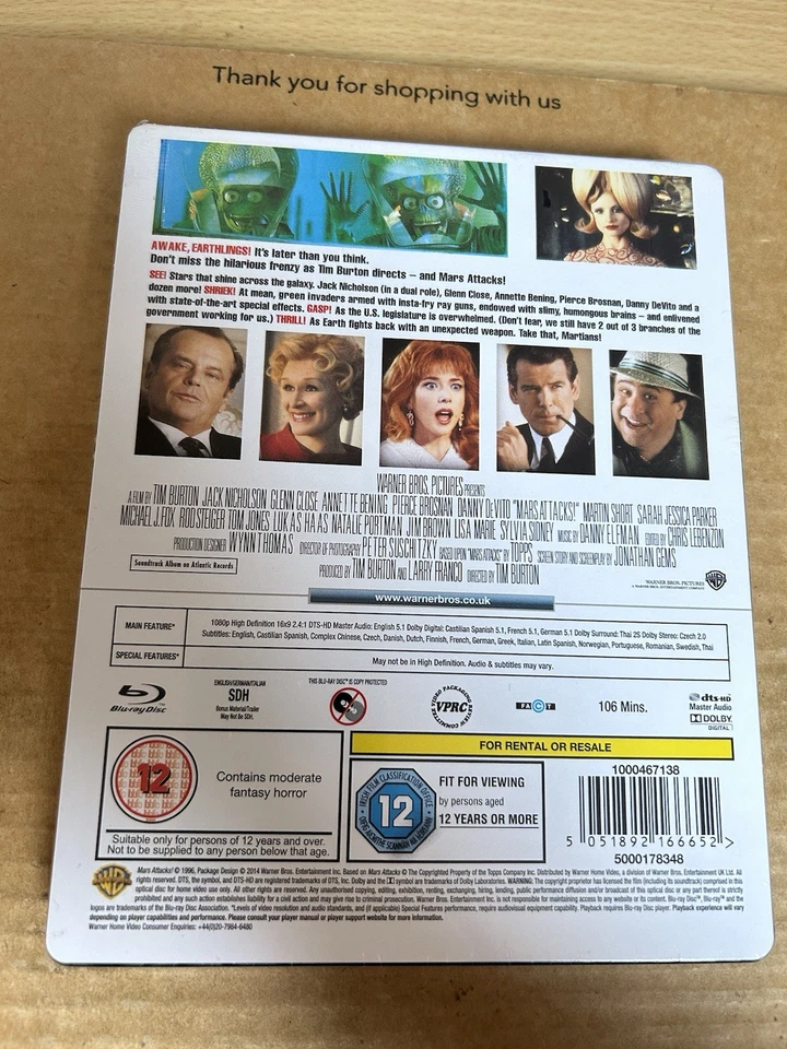 Mars Attacks (1996) UK Reg Free Zavvi Blu Ray Steelbook NEW & SEALED - Mega Rare - Image 2 of 4