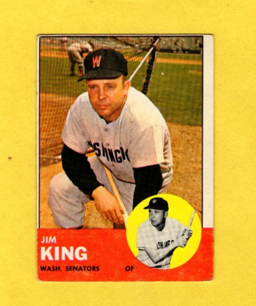 1963 Topps Jim King #176 Washington Senators VG O/C FREE SHIPPING