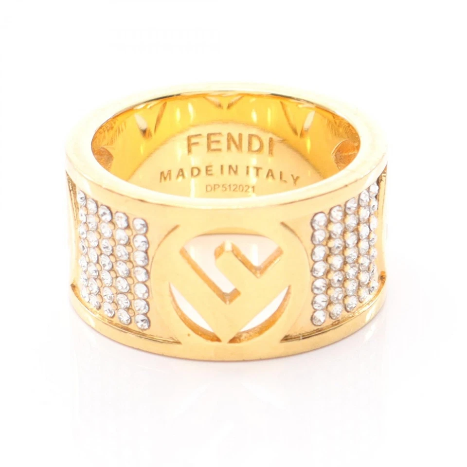 FENDI F is Fendi Ring vergoldet Strass Größe 10 / 50 gebraucht