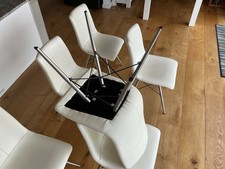 Dining Chair With Stainless Steel Chrome Legs Firm Seat Contemporary Looks