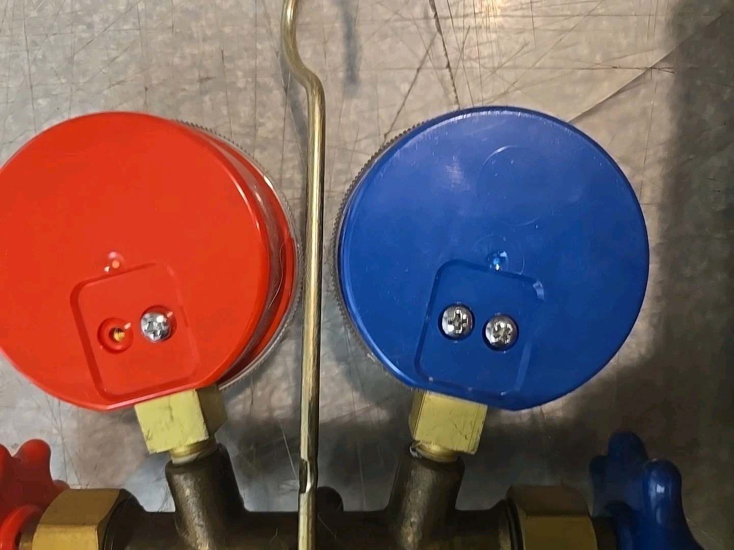 Robinair Side Wheel Manifold Gauge Set w/ Hoses box & instructions. Vintage