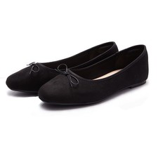 's Round Toe Ballet Flats Comfortable Bow Dressy Flats Shoes for A-black1, N...