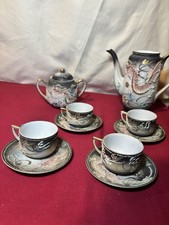 Vintage Japanese Moriage Dragon Tea Set Fairyland China Japan Teapot Cups Saucer