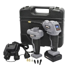 SH16VIPK 16V Cordless Tire Inflator and Air Pump Kit with Accessories, Charge...