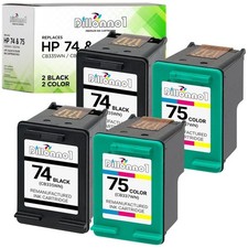 4PK Compatible With HP 74 Black CB335WN HP 75 Color CB337WN Ink forPhotosmart