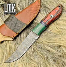 LMK Handmade Skinner Knife Twist Damascus Hard Wood Hunter Closeout