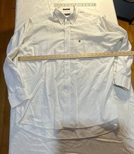 Chaps Men's Long Sleeve Button-Down Oxford Dress Shirt Size 17-17.5/34-35 White