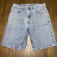 Vintage Levis 505 Jean Shorts Mens 34 Blue Regular Fit Grunge Work Wear