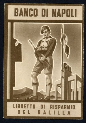 Banco di Napoli/Libretto del Risparmio del Balilla - postcard new with writing