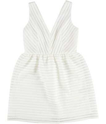 bar III Womens Illusion-Stripe Fit & Flare Dress, white, 14