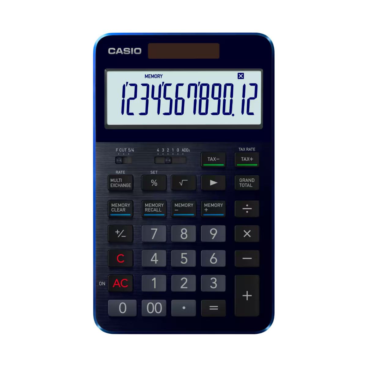CASIO S100X-BU 12-Digit Premium Desk Calculator Navy Blue Made in