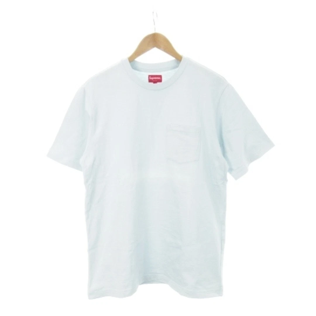 Tee shirt Supreme manches courtes col rond poche logo un point broderie épais occasion 9