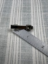 VTG Silver Tone Tie Clip Tie Bar, Skinny Tie Width With Unknown Stone 0371 NOS