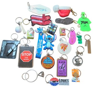 Vintage Keychain Lot Of 23, Collectible, Disney, Zodiac, Rubiks Cube, Mini Brand