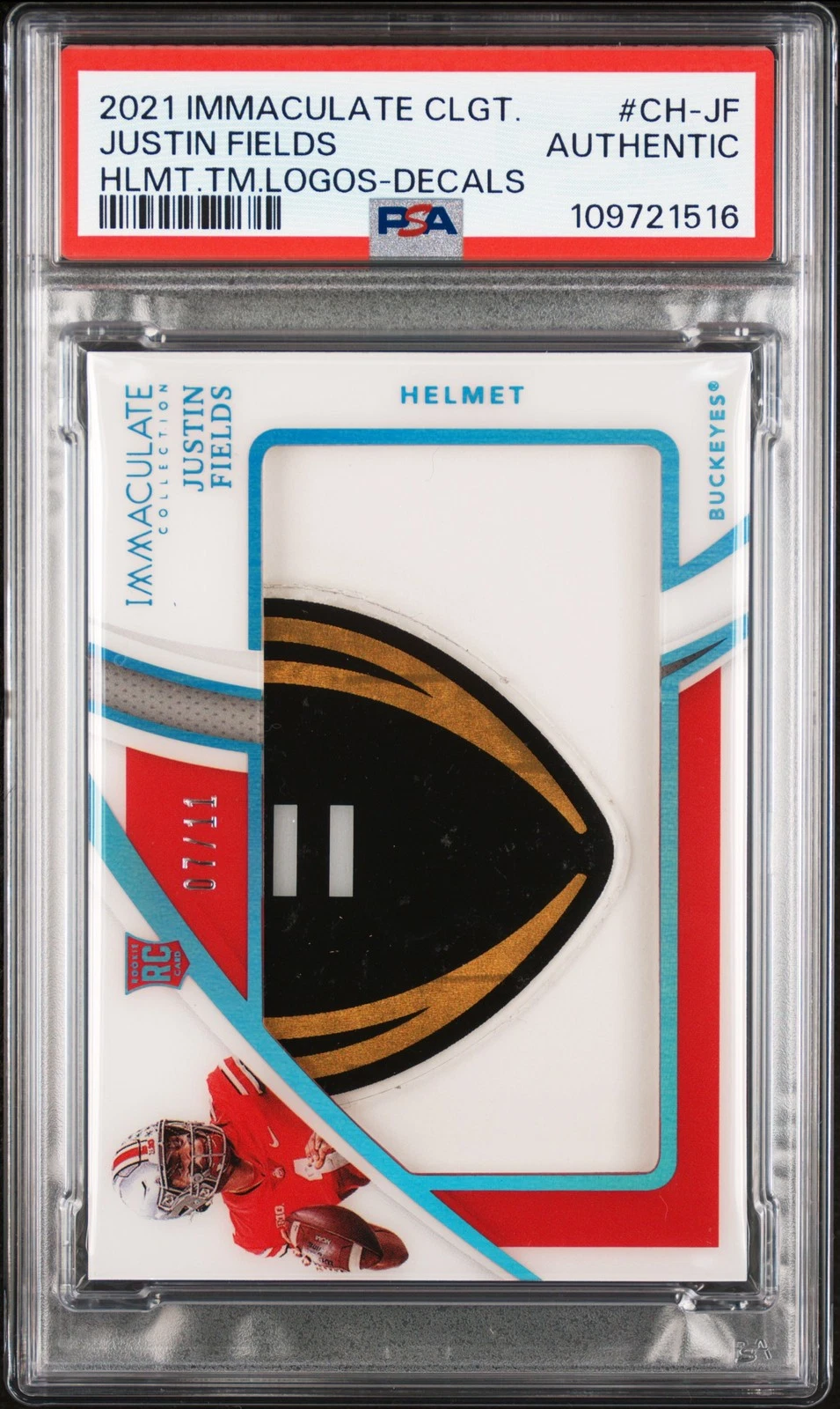 Justin Fields Panini Immaculate Collection Collegiate Helmet Team Logos #CHJF Team Decals