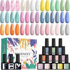 Gel Nail Polish Set - Phoenixy 24pcs UV Gel Nail Polish Starter Kit Soak-off Gel