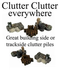 N Scale Details 3 Building Junk Piles with a variety of details Finished