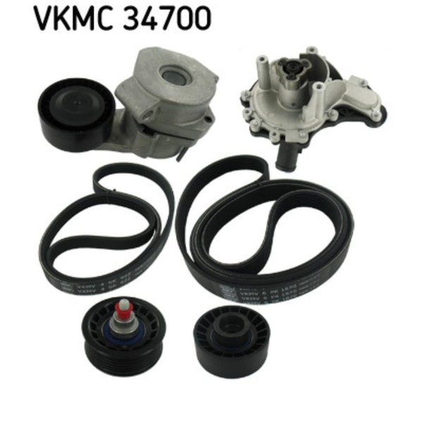 Wasserpumpe + Keilrippenriemensatz SKF Vkmc 34700 FüR CitroëN Ford Peugeot Fiat-image