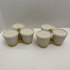 Vintage Tupperware Condiment Caddy Replacement Pieces 6 Containers 6 Lids 2 Tray