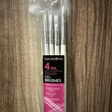 Cuccio Gel Brush Nylon Bristles 4PK Set 719296 for Women - Nail Brush Set #1222