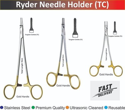 New Ryder Needle Holder Forceps TC Tungsten Carbide Surgical Instruments