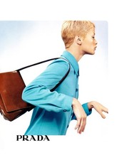 Prada Spring 1996 Black Nylon Rubber Button U...