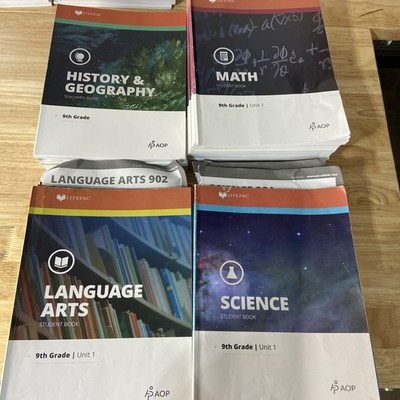 Lifepac 9th grade History/Geography Science L Arts Math Curriculum Partial