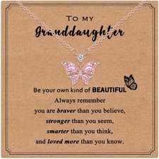 Christmas Stocking Stuffers Teen Girls Gifts Ideas, Butterfly Necklaces Little G