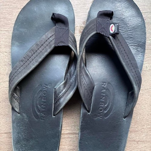 Rainbow Sandals Classic Leather Flip Flops Black