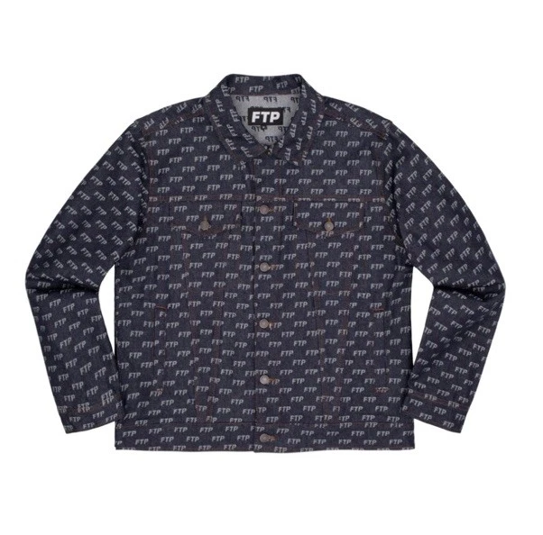 CHAQUETA CAMIONERO HOMBRE FTP JACQUARD DENIM LOGO XL (ÍNDIGO) Foto 2 de 4