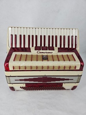 Pearl Red/White Camerano Piano Accordion by Scandalli LM (41 Key/120 Bass) Italy
