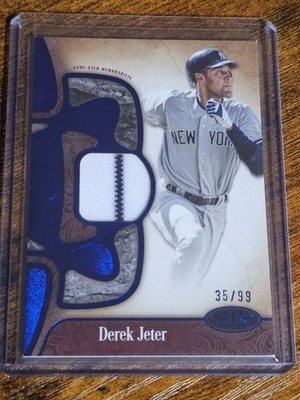 2026 Topps Tier One Derek Jeter Legend Jersey Blue Foil Patch #d 35/99 Yankees