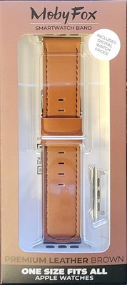 Moby Fox Premium Leather Brown Smartwatch Band. Fits Apple Watches.