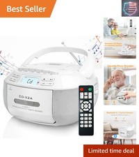 CD Player Boombox Cassette Player Combo with Bluetooth,AM/FM Radio,Stereo Sou...