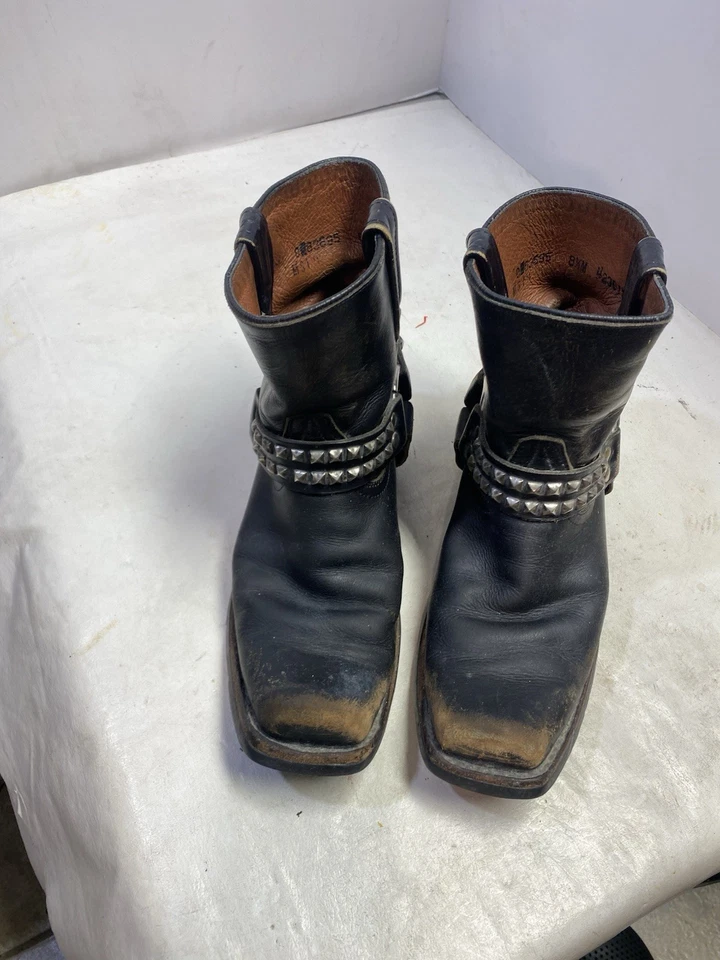 Harley-Davidson Katerina Black Distressed Leather Boots 8.5 Womens D83695 423611 - Image 2 of 4