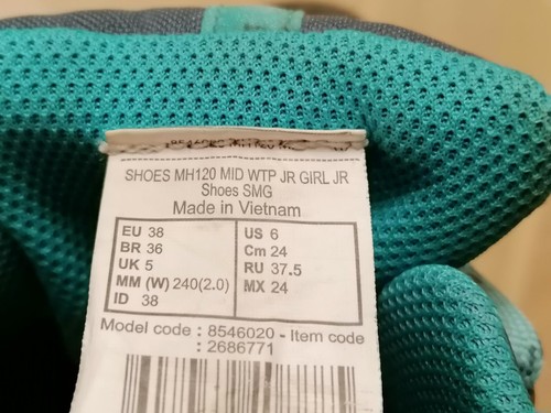 Quechua Wanderstiefel v. Decathlon, Damen, Gr. 38, blau, wasserdicht, MH120 - Bild 5 von 7