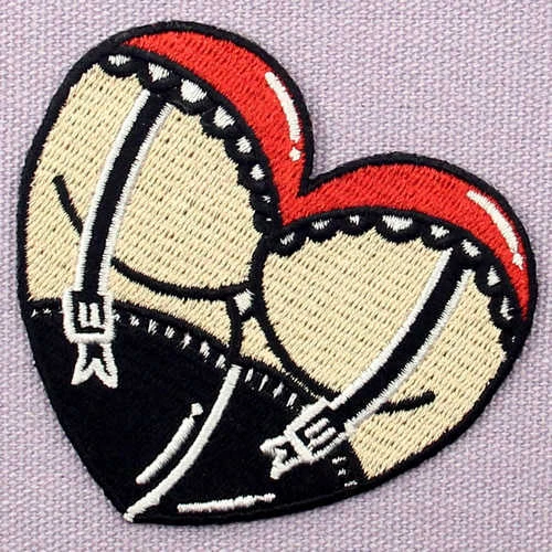 Embroidered Patches iron on clothing patch Badges logo Sexy Lady Butt hearts - Image 3 of 4