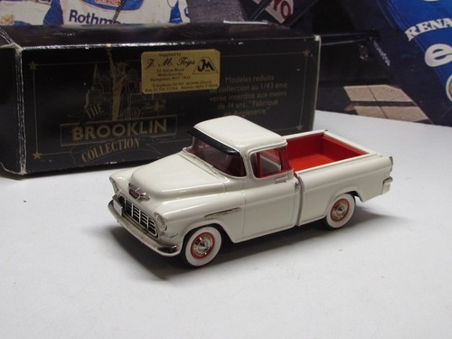 BROOKLIN MODELS - 1955 CHEVROLET CAMEO - SKALA 1:43 BIAŁY METAL MODEL SAMOCHODU BRK.53 - Zdjęcie 1 z 5