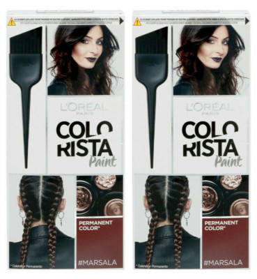 2x Loreal Paris Colovista Permanent Paint # Marsala dauerhafte Haarfarbe,NEU