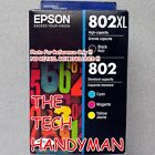 4-Pack Epson Genuine 802Xl Black & 802 Color Ink (No Retail Box) Ec-4030 Ec-4040