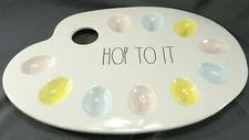 Rae Dunn Easter Painters Palette Deviled Egg Tray Minty Hop to It NWT