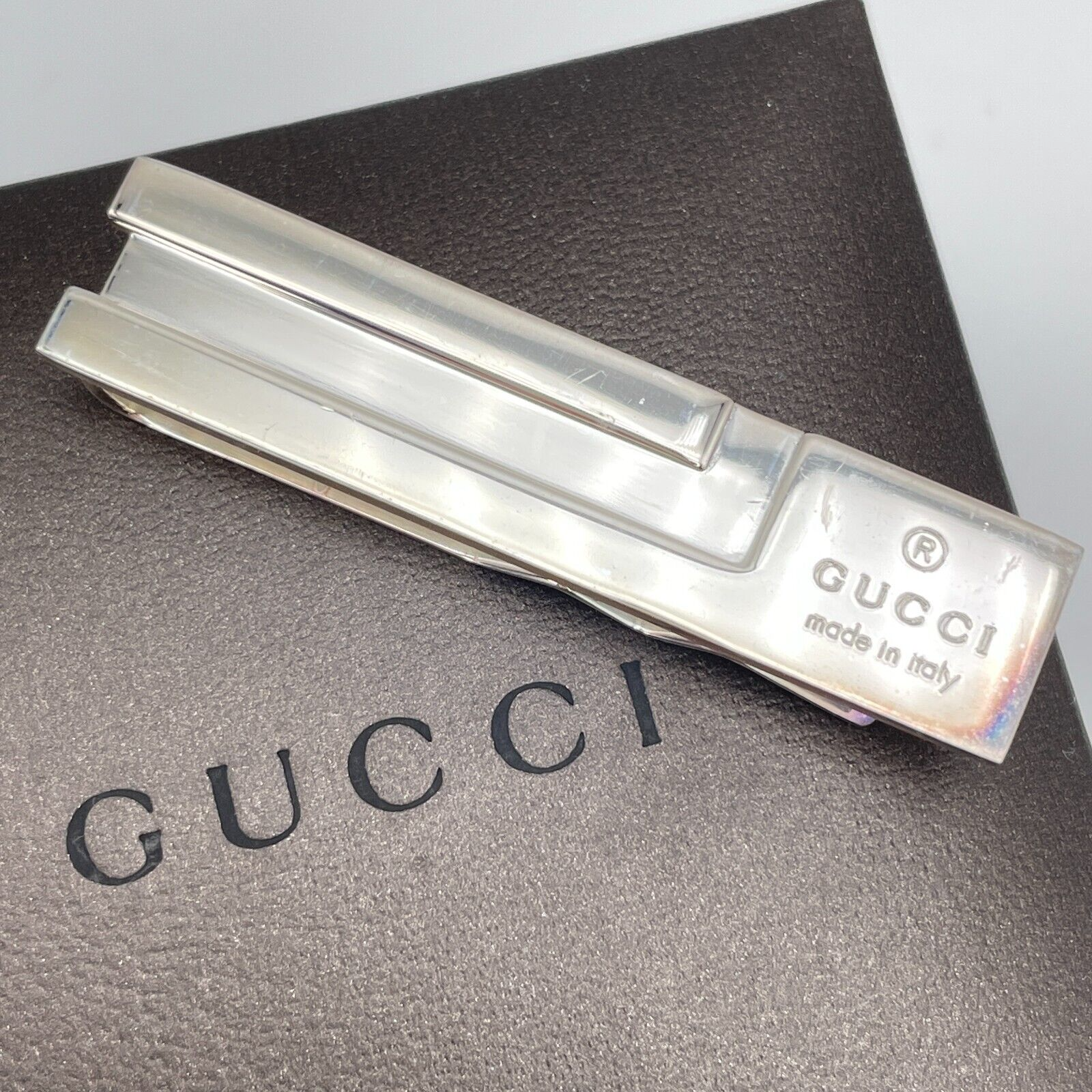 GUCCI Money Clip in Sterling Silver 925 with Pouch and Box Model A1565