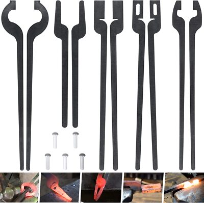 5 Types of Rapid Tongs Bundle Set with Rivets DIY For Beginner or Blacksmith