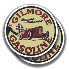 GILMORE GASOLINE DECAL 2 Stickers Bogo Vintage Car Window Bumper Truck