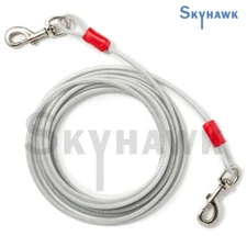 1/4" x 20 Ft XXL Dog Tie-Out Cable Heavy Duty Steel Wire Pet Leash up to 300 lbs