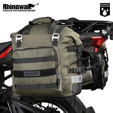 Rhinowalk Motorcycle Side Bag 20L Waterproof Saddle Pannier Quick Release Green