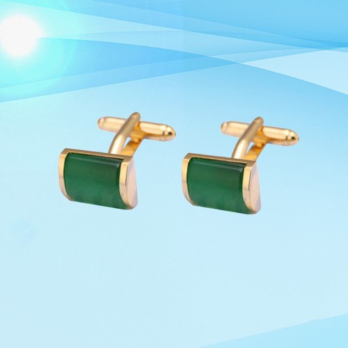 2pcs Green Opal Manschettenknöpfe Kreative Shirt Ärmel Ornament All-Match - Bild 10 von 11