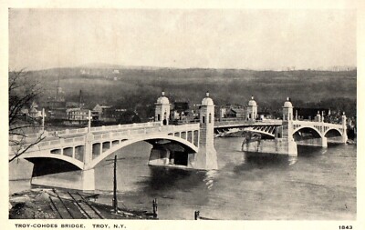 Troy Bridge New York Photo 1937 Postcard